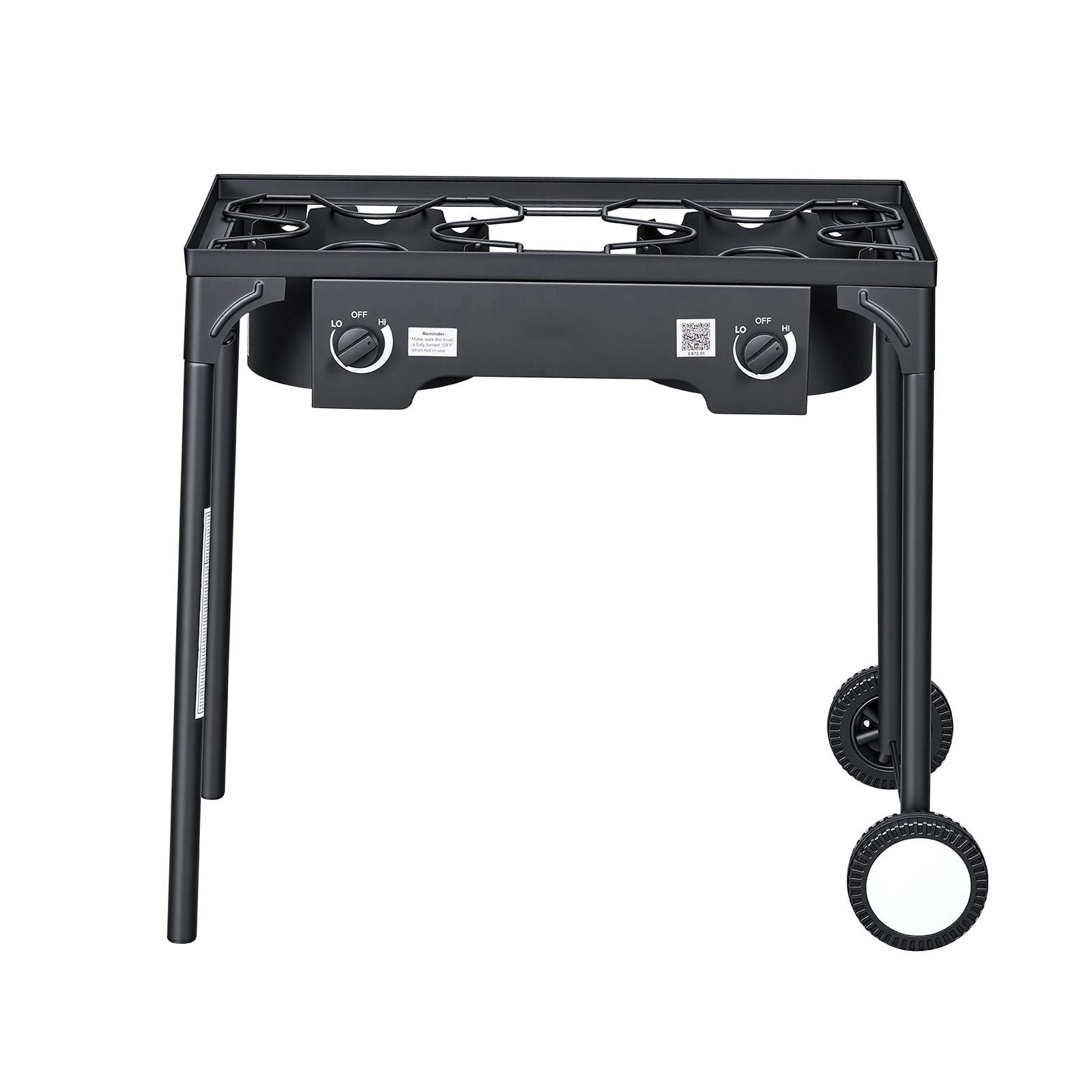 2 Burner Outdoor Propane gases Stove, 150,000 BTU Heavy  Cooker with Wheels & Regulator Hose