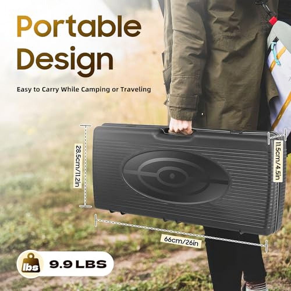 2-Burner Portable Camping Stove, Butane Camping Stove, Outdoor Travel Camp Stove for Camping, BBQ, Home (without Grill Tray)