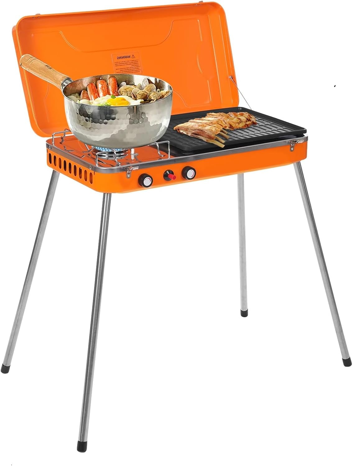 2Burner Propane Camping Stove, Nomadiq Portable Propane Gas Grill