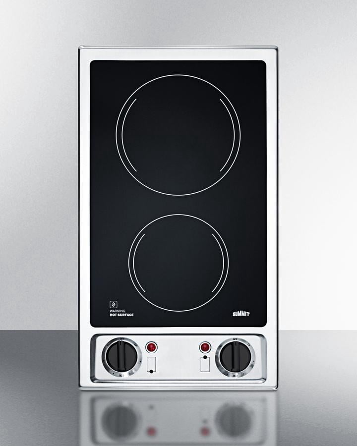 2-Burner Radiant Cooktop-115V, Black, Knob