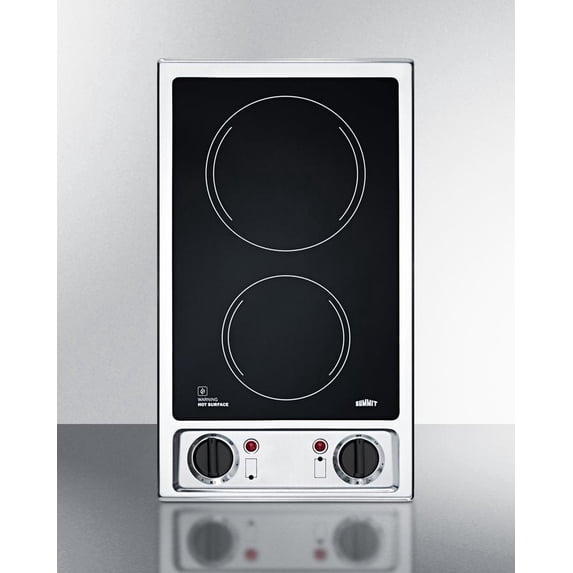 2-Burner Radiant Cooktop-115V, Black, Knob