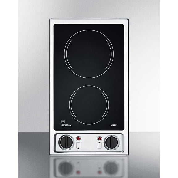 2-Burner Radiant Cooktop-115V, Black, Knob