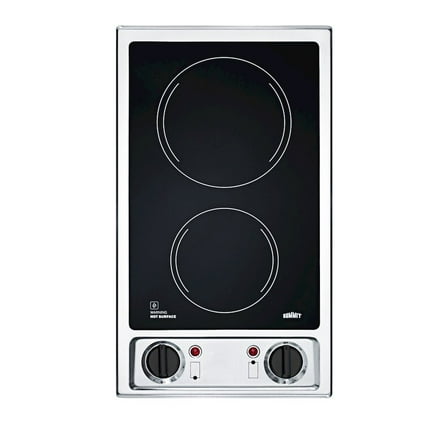 2-Burner Radiant Cooktop-115V, Black, Knob