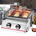 thumbnail image 1 of 2 Burner Tabletop Propane Gas Grill Stainless Steel Outdoor BBQ Camping Griddle, 1 of 7