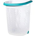 thumbnail image 1 of 2 Bushel Rolling Plastic Laundry Hamper, White - Pop-up Handle, Heavy-Duty, Collapsible-Free for Adult & Tween, Bedroom & Laundry Room Organization, 1 of 5