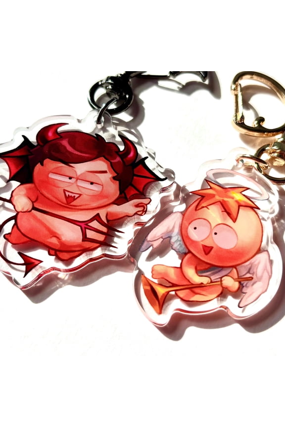 2 Butters Cartman Angel Devil Keychains Duo Acrylic Set (1 keychain)