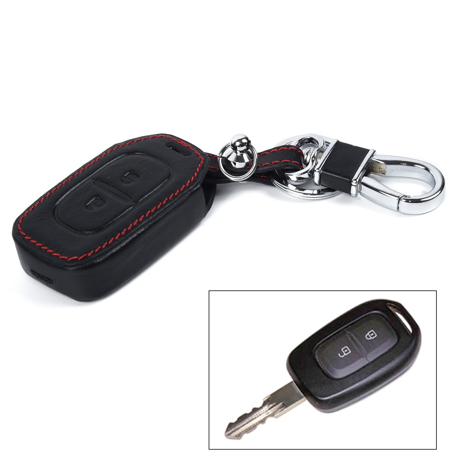 2 Button Car Smart Key Leather Protector Case For Renault Duster Dacia 2016  2017 