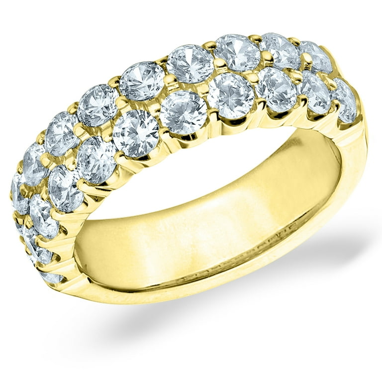 CT Row Diamond Wedding Band in Yellow Gold, CT Row Diamond