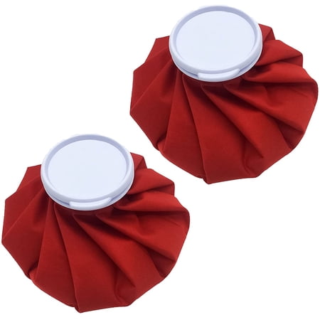 2 CT 9" Ice Bag, Hot & Cold Therapy Reusable for Injuries Pain Relief, 9 Inch, Red