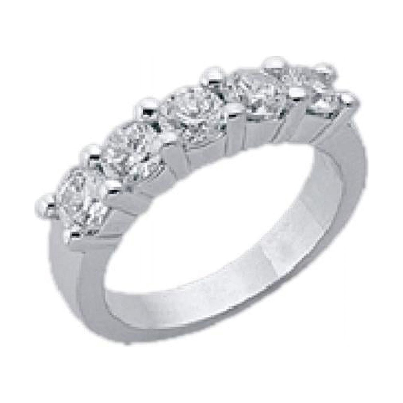 2 CT Band 5 Stone White Gold Five Diamond Ring - Walmart.com
