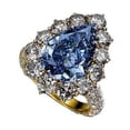 thumbnail image 1 of 2 CT Blue Pear Diamonds Gemstone Ring, Yellow Gold - Size 6.5, 1 of 1