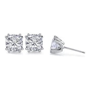 2 CT Cushion Cut Pair Diamond Stud Earring, Gold