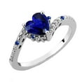 thumbnail image 1 of 2 CT Gemstone Engagement Heart & Round Blue Sapphire Ring, Size 6.5, 1 of 1