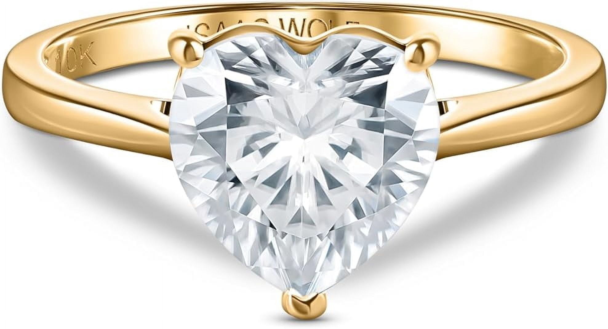 Heart-Shape Moissanite Open Ring
