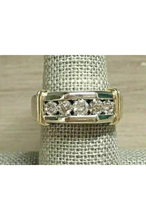 2 CT Lab Created Diamond Men's Wedding Band Ring 14K White Gold Plated Silver