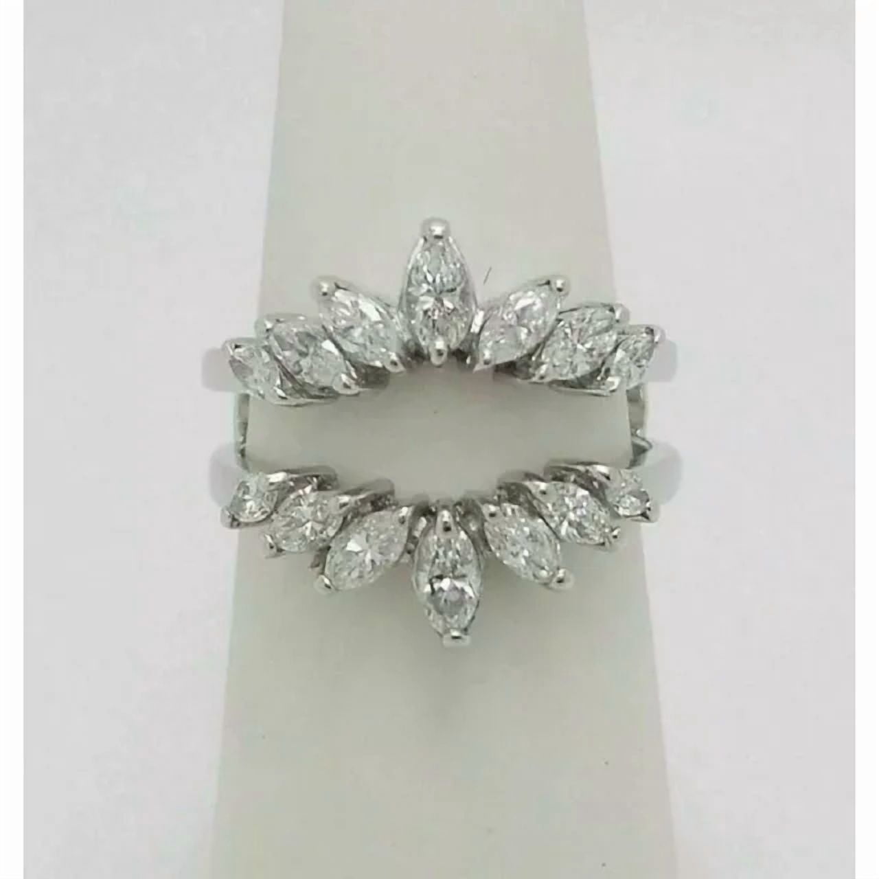 2 CT Marquise Cut Lab-Created Diamond Enhancer Wedding Ring Guard Wrap ...