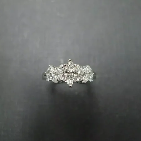2 CT Marquise Cut Moissanite Women Wedding Engagement Ring 14k White Gold Plated