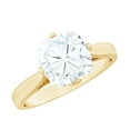 thumbnail image 1 of Rosec Jewels Moissanite Cushion Cut Engagement Ring 3 Carat - 8 mm Solitaire Ring - D-VS1 Quality Certified, 14K Yellow Gold, US 13.00, 1 of 6