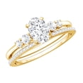 thumbnail image 1 of Rosec Jewels Certified Oval and Round Shape Zircon Wedding Ring Set for Women, Cubic Zirconia Solitaire Ring Set, 18K Yellow Gold, US 13.00, 1 of 8