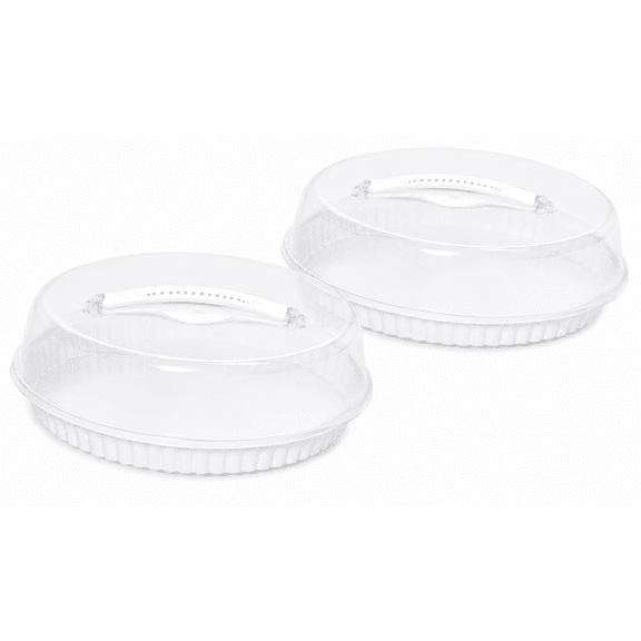 2 CT- Pie Container with Lid BPA Free Reusable Pie Carrier Set Clear Round Pastry Storage for Cakes Donuts Cookies Dessert Display and Food Storage Stackable Plastic Pie Holder with Secure Lid 10.39"