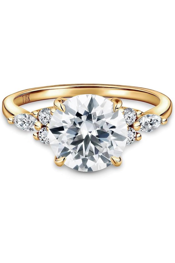 2 CT Round Cut Moissanite Ring Solitaire Round Cut Moissanite Single Stone Latest Bridal Ring