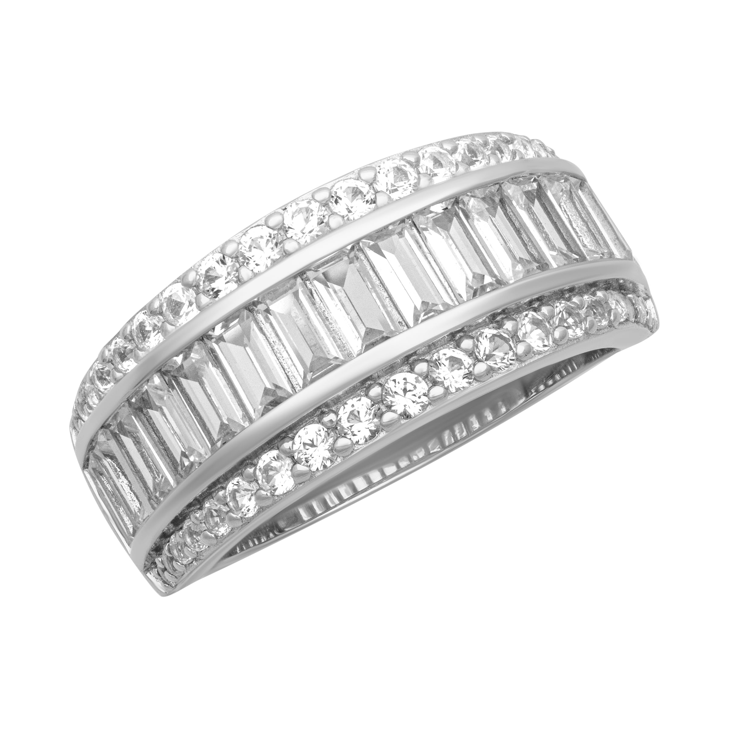 2 CT TGW Created White Sapphire "Grace Gem" Women's Band in Sterling Silver by Keepsake