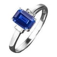 thumbnail image 1 of 2 CT Three Stone Diamond Jewelry Emerald Ceylon Sapphire Ring, Size 6.5, 1 of 1