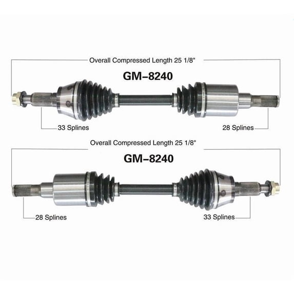 (2) CV Drive Axle Shaft Fits Hummer H3, H3T 2006-10 Front Left & Right