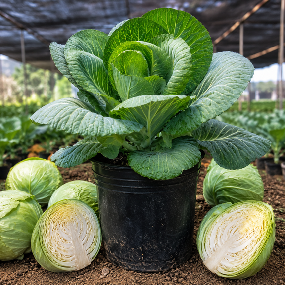 2 Cabbage Plants Per Pot, Live Cabbage Seedlings 1-4 Inch Vegetable Starter Plants for Outdoor Garden Planting
