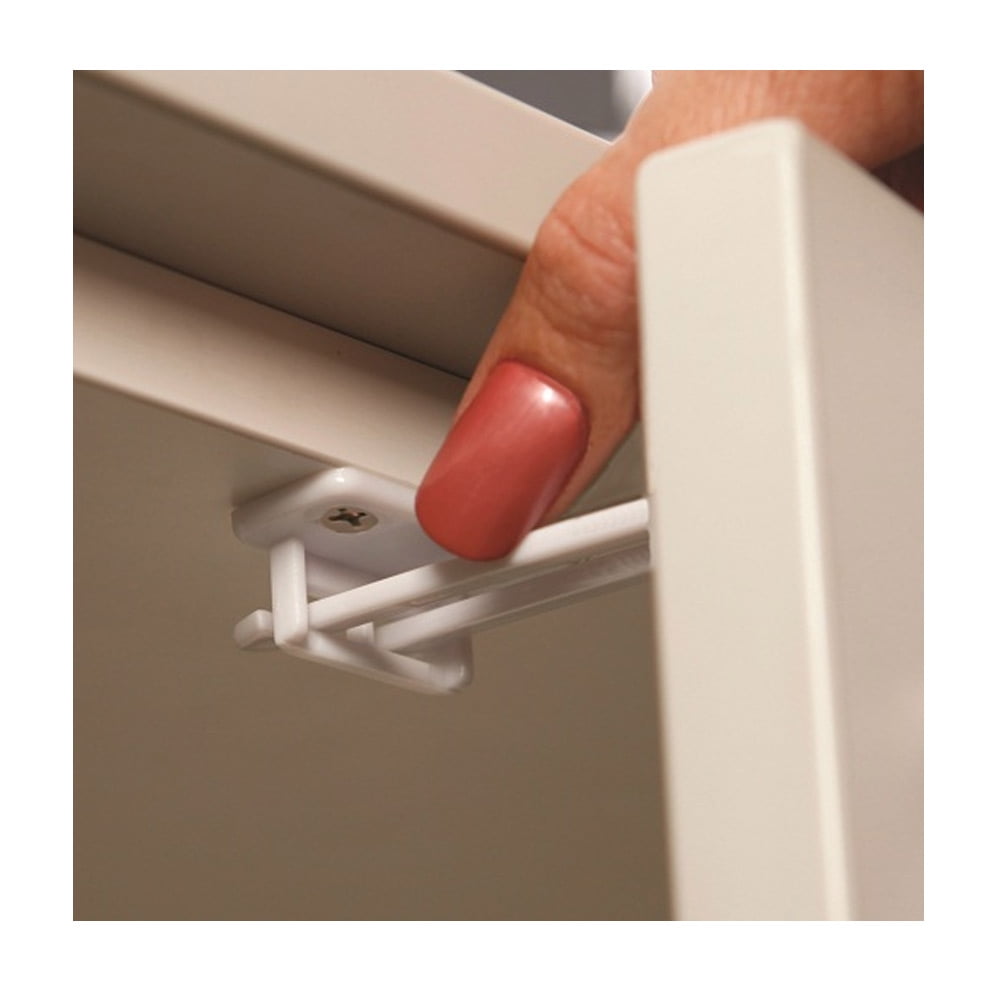 2 Cabinet Locks Child Safety Latch Baby Proof Lock Drawer White Twin Pin  Latch 