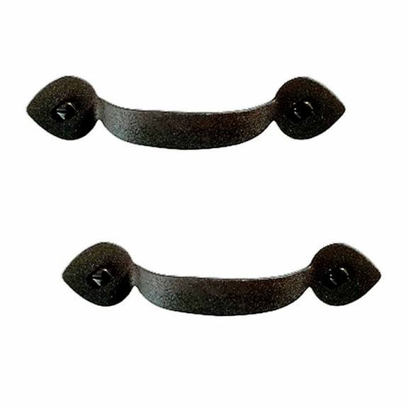 2 Cabinet Pull Black Wrought Iron Heart 3 1/2" Boring | Renovator's Supply