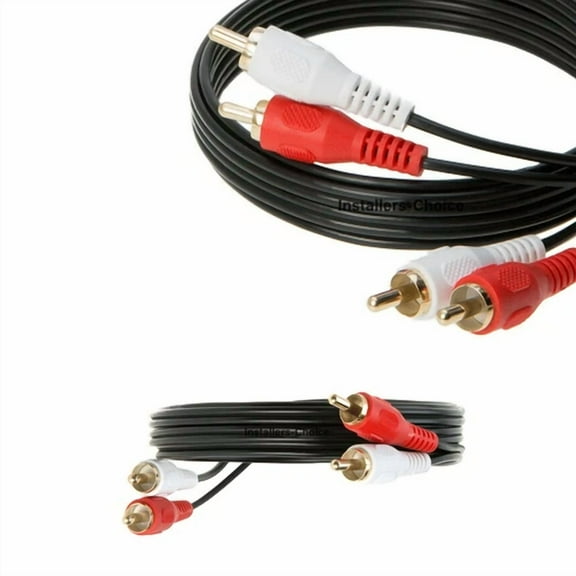 2 Cables 10Ft Each 2 Rca To 2 Rca Cable Male Stereo Audio Dual Cord Hdtv Vcr Dvd