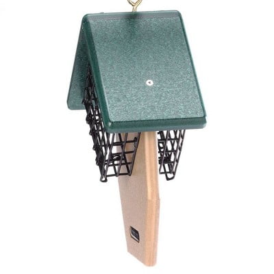 2-Cake Feeder with Angled Suet Basket Bird Feeder: Weather-Resistant, No Assembly, Polyether Material