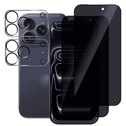 VOLT 2+2 Pack for iPhone 17 Pro Max Screen Protector Privacy with Camera Lens Protector, 9H+ Tempered HD Glass Full Coverage Anti-Spy Film for iPhone 17 Pro Max 6.9 inch