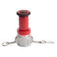 thumbnail image 1 of 2" Camlock Fire Nozzle - Aluminum Coupling & Plastic Nozzle - 100 PSI, 60 GPM - Fog, Stream, Off Positions - 2 Inch Camlock Hose Fitting, 1 of 6