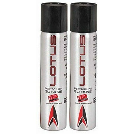 2 Can Lotus Premium Lighter Butane Refill Fuel 3.04 oz 90ml Canister 8290