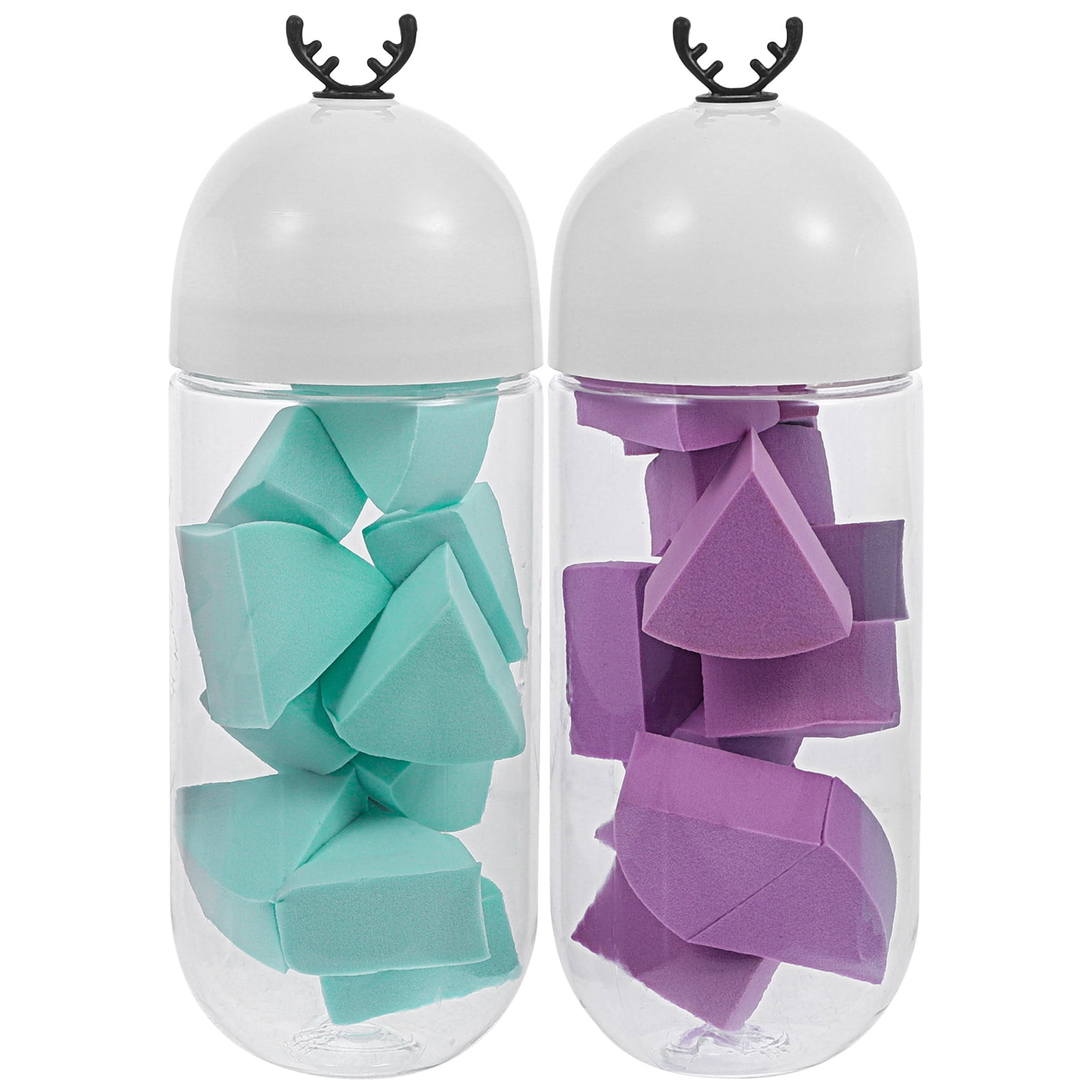 2 Cans FanShaped Puffs Foundation Mixing Sponge Dry and Wet Use