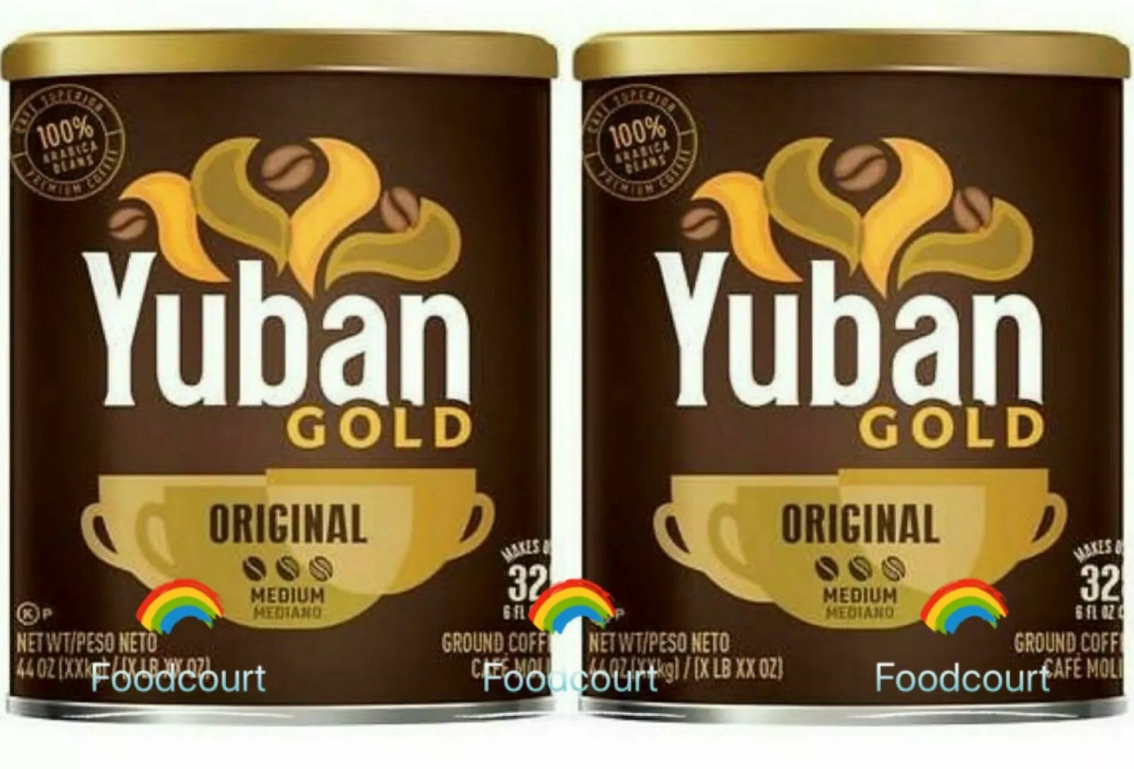 2 Cans Yuban Gold Original Ground Coffee Medium 44 oz Each Can