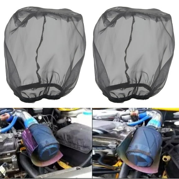 2* Car Air Filter Protective Cover Air Intake Filter Sock Cover Black Oilproof Waterproof Car Air Cleaner Assemblies