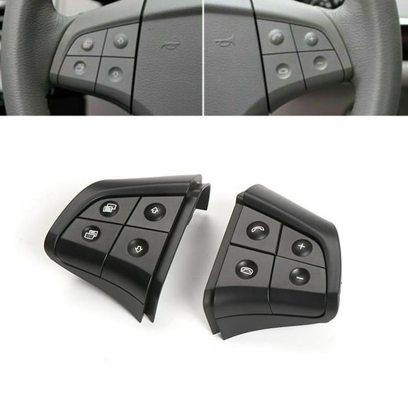 2 Car Black Steering Wheel Switch Button Plastic For Mercedes W164 W251 W245 ML GL B/R-CLass 1648207910 1648208010 Interior Part