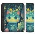thumbnail image 1 of 2 Car Seat Belt Covers M Size 10*7.7 Inches Car Seat Belt Shoulder Pad Backpack Shoulder Pad Stroller Belt Cover A Cartoon Blue Cat, 1 of 8
