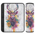 thumbnail image 1 of 2 Car Seat Belt Covers M Size 10*7.7 Inches Car Seat Belt Shoulder Pad Backpack Shoulder Pad Stroller Belt Cover Color Art Deer, 1 of 8