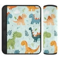 thumbnail image 1 of 2 Car Seat Belt Covers S Size 6.5*6.5 Inches Car Seat Belt Shoulder Pad Backpack Shoulder Pad Stroller Belt Cover Polychromatic Dinosaur, 1 of 8