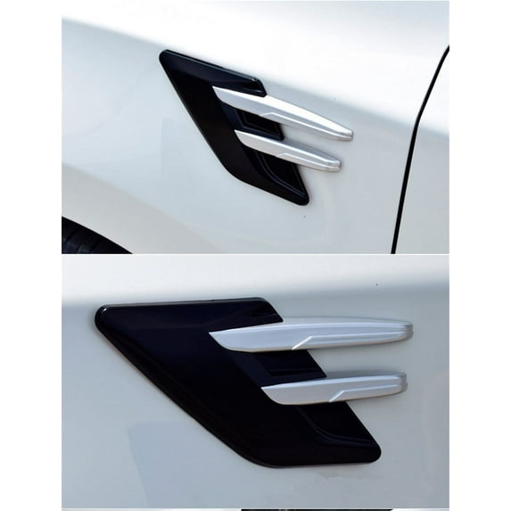 2× Car Side Fender Stickers Car-Styling Shark Gill Decoration Carbon Fiber Color