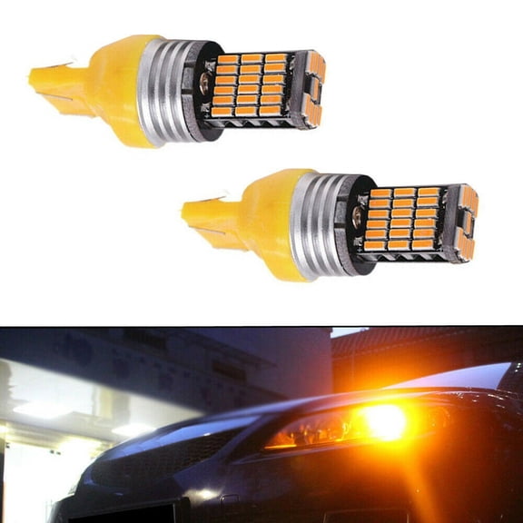2× Car T20 Led Amber Canbus 7440 Turn Signal Light Wy21W Bulb Tail Light 45Smd