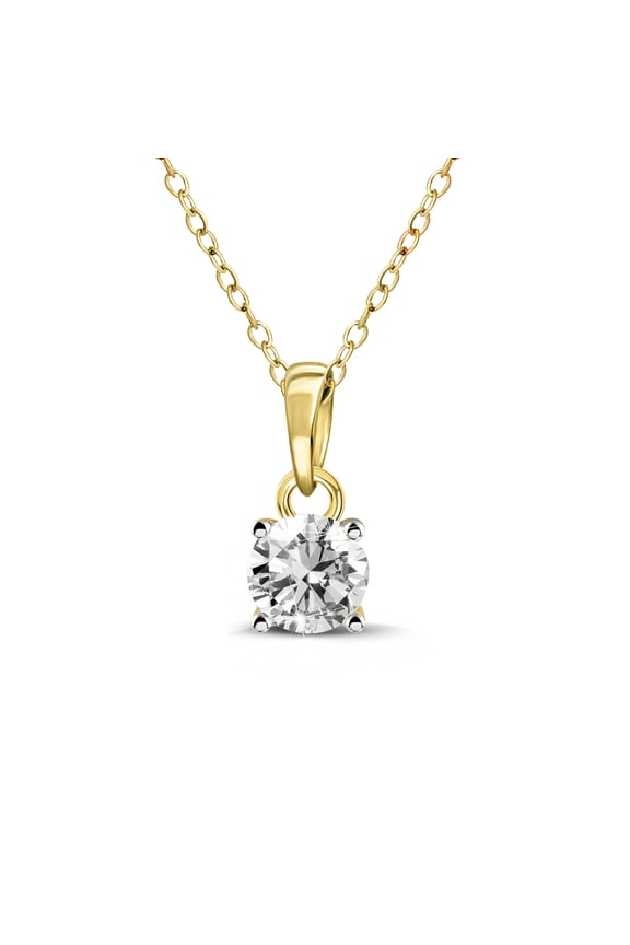 2 Carat | 14K Yellow Gold | IGI Certified Lab Created Diamond Solitaire Pendant Necklace