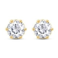 thumbnail image 1 of 2 Carat 6.5MM Lab Created Moissanite Stud Earring In 18K Yellow Gold Over Sterling silver, 1 of 4
