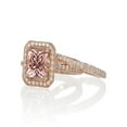 thumbnail image 1 of 2 Carat Beautiful Morganite and diamond Halo Wedding Ring Set on 10k Rose Gold, 1 of 2