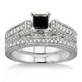 thumbnail image 1 of 2 Carat Black Diamond Antique Bridal Set Engagement Ring on 10k White Gold, 1 of 2
