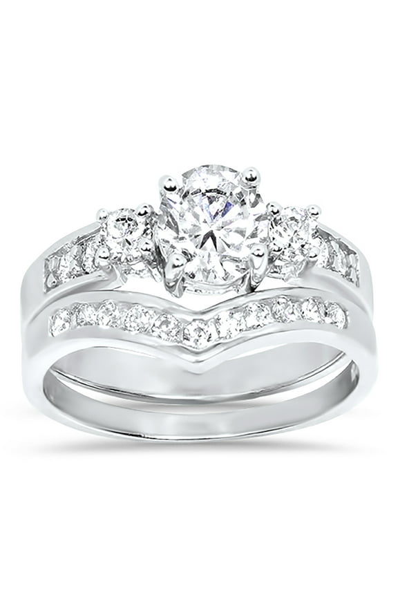 2 Carat CZ Wedding Engagement Bridal Ring Set for Women Size 11